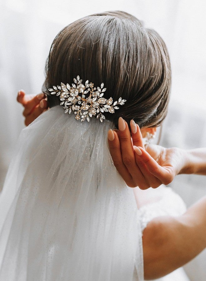 SWEETV Rhinestone Wedding Hair Comb Crystal Hair Pieces Bridal Side Combs Elegant Bride Hair Accessories Wedding Hair Clip for Women Girls Bridesmaid - Image 2